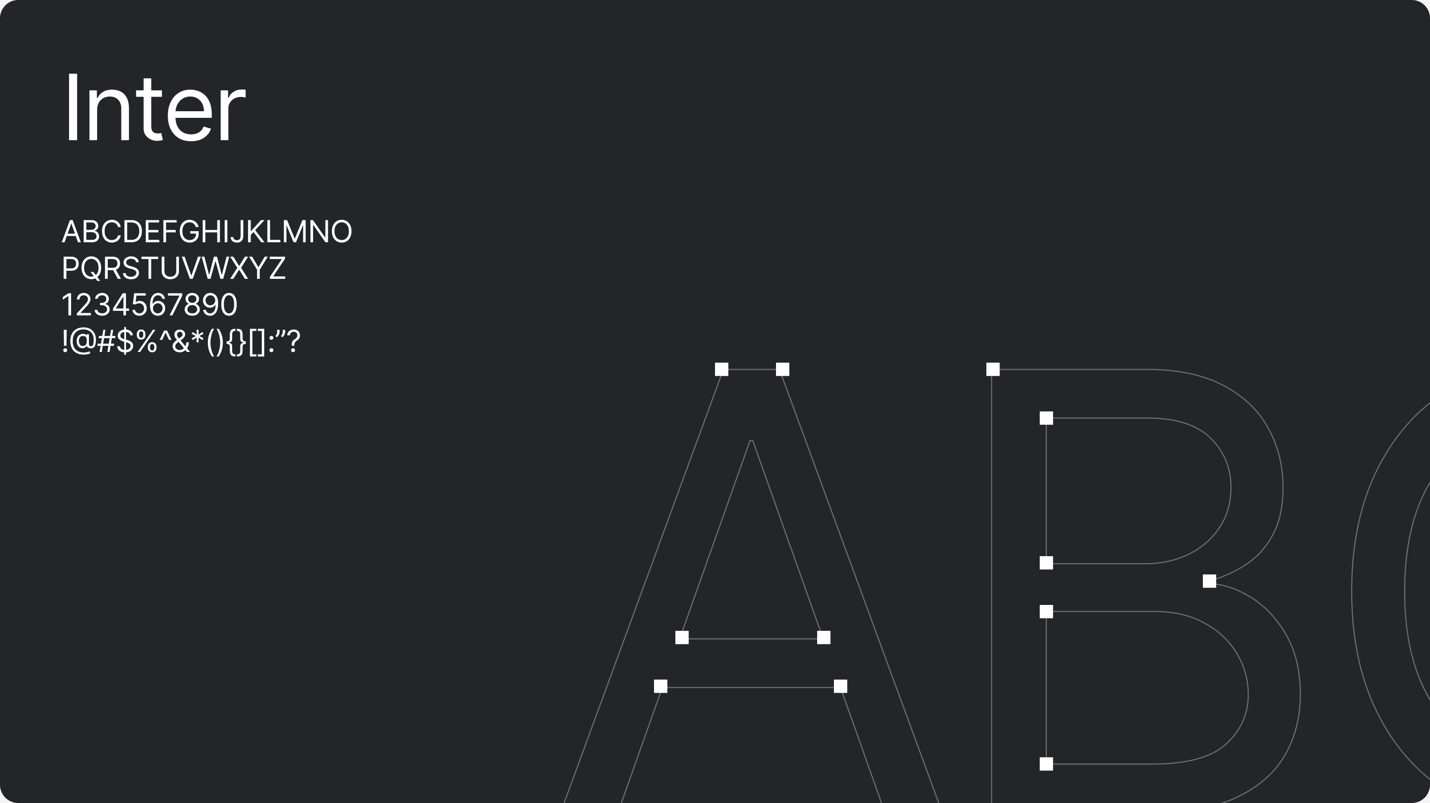 Inter body and interface typeface specimen