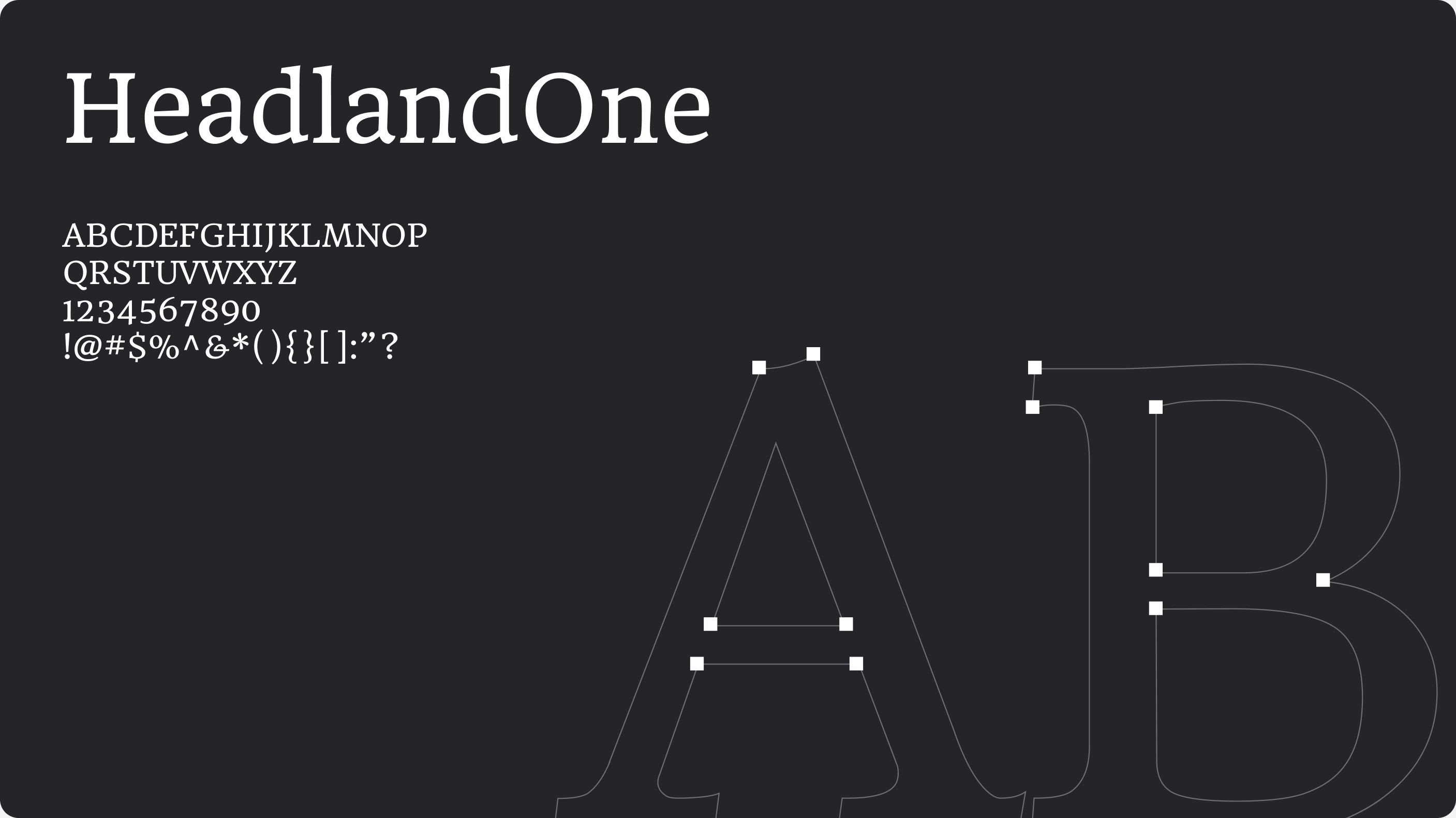 Headland One display typeface specimen
